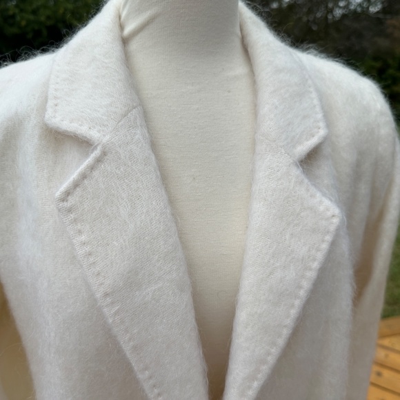 Vintage White Coat Mohair Midi Length Double Breasted by Emily Wetherby - Picture 3 of 12